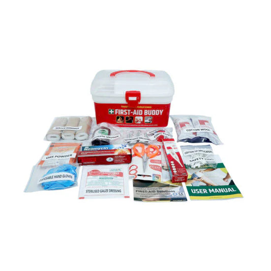 FIRST AID BUDDY – Portable Medical Kit for Home, Office & Travel (HDPE, CE & ISO Marked)