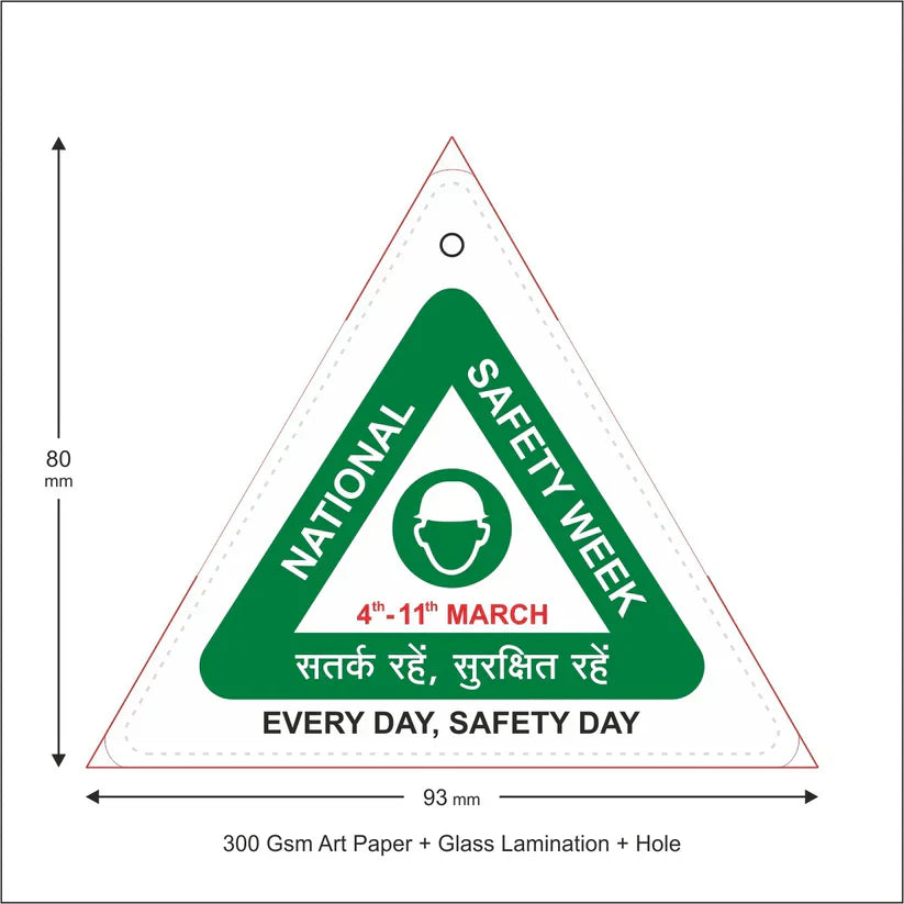 National Safety Week Tag – Triangle Shape (93mm x 80mm)