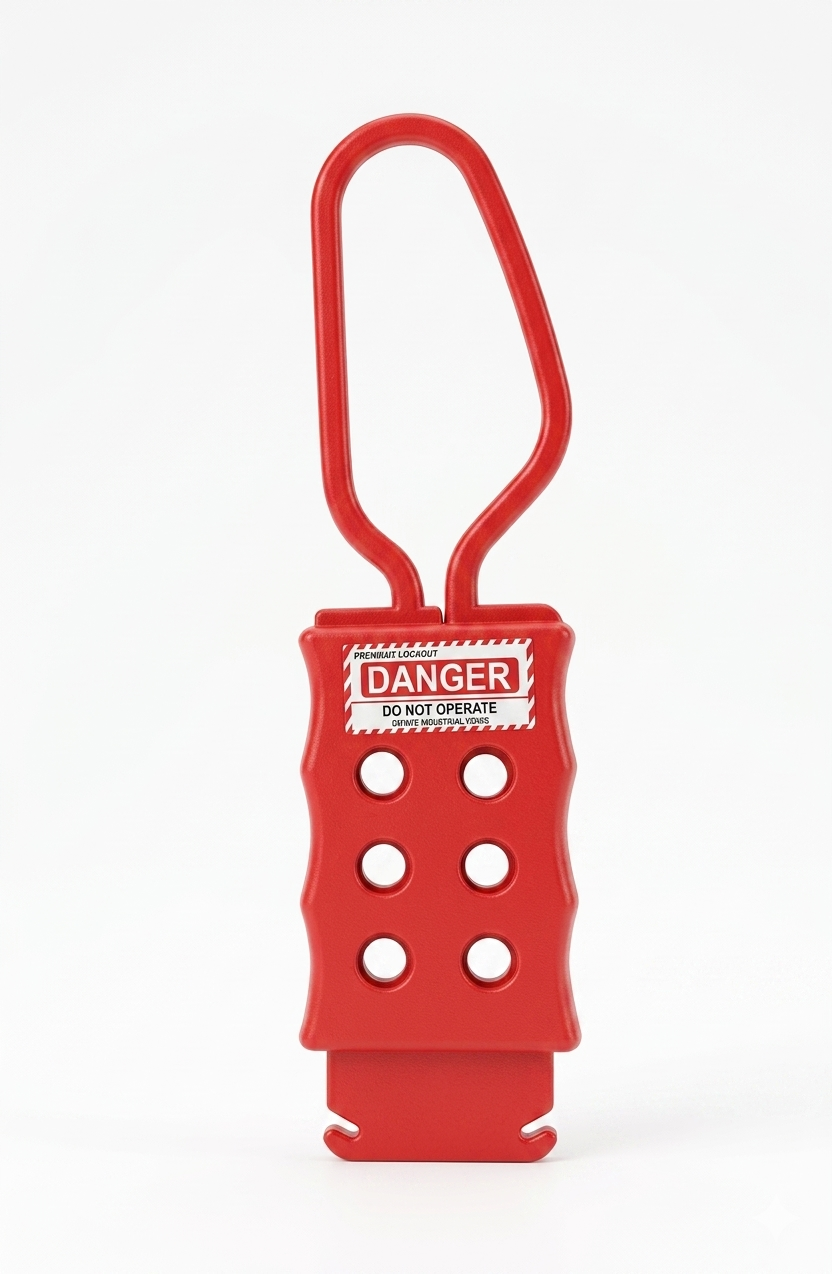 LUKKO LS-H65 Nonconductive Nylon Lockout Hasp | 6 Hole Industrial LOTO Safety Hasp