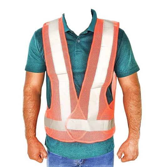 3 Side open safety jacket RJ3: from 40 GSM To 110 GSM fabric grey tape
