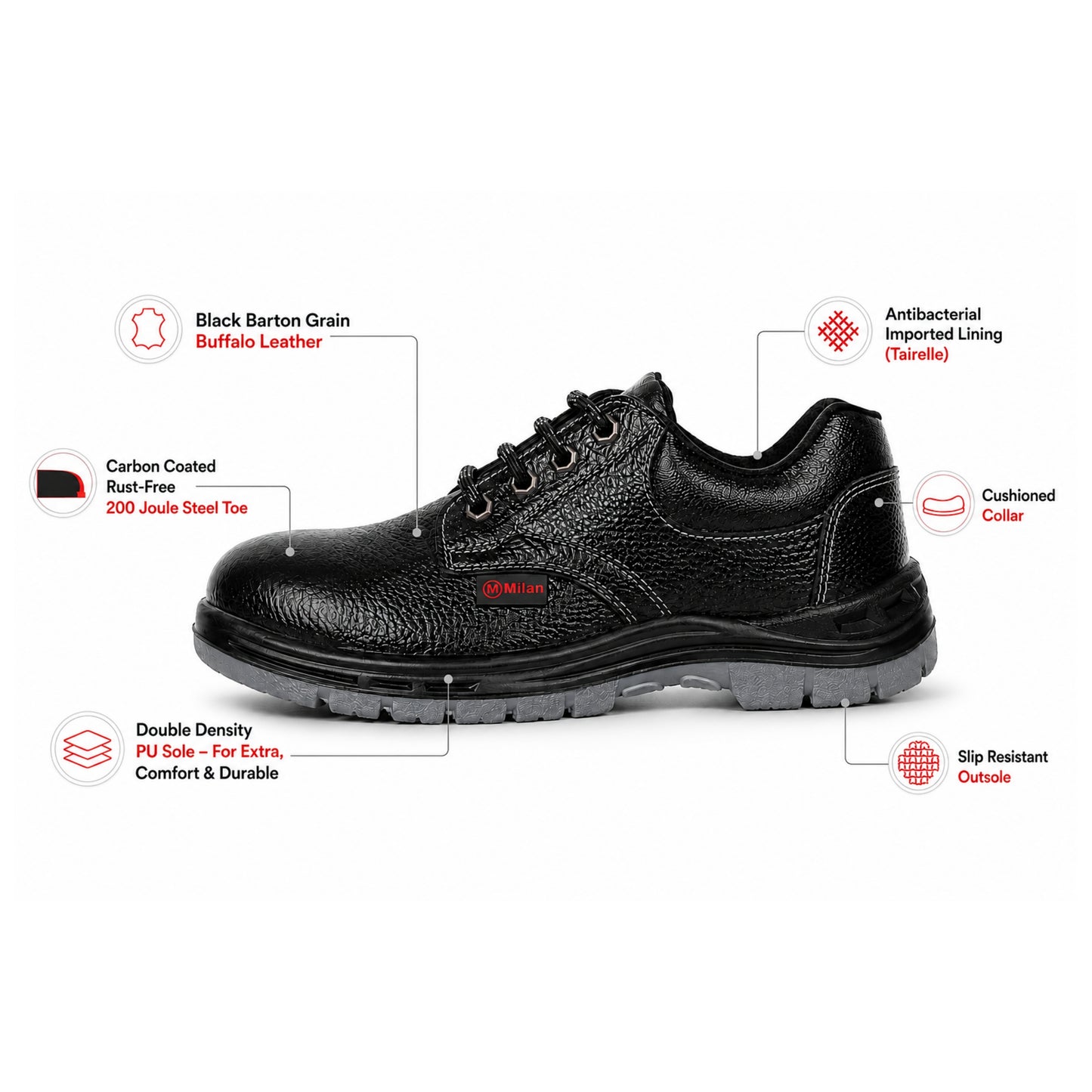 Milan Safety Light Weight Safety Shoe MS 03: Your Reliable Safety Partner
