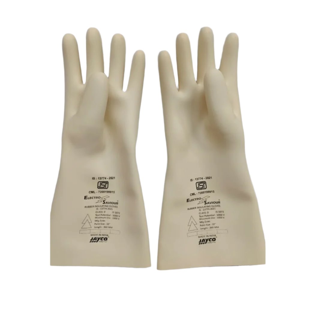 Jayco electrical hand gloves - Model 1072 - Class 0 Test Potential : 5 KV Working Potential : 1000 V