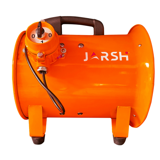 Jarsh ATEX Certified Industrial Blower Fan with Anti-Static PVC Ventilation Duct | Explosion Proof Hazardous Area Ventilation System