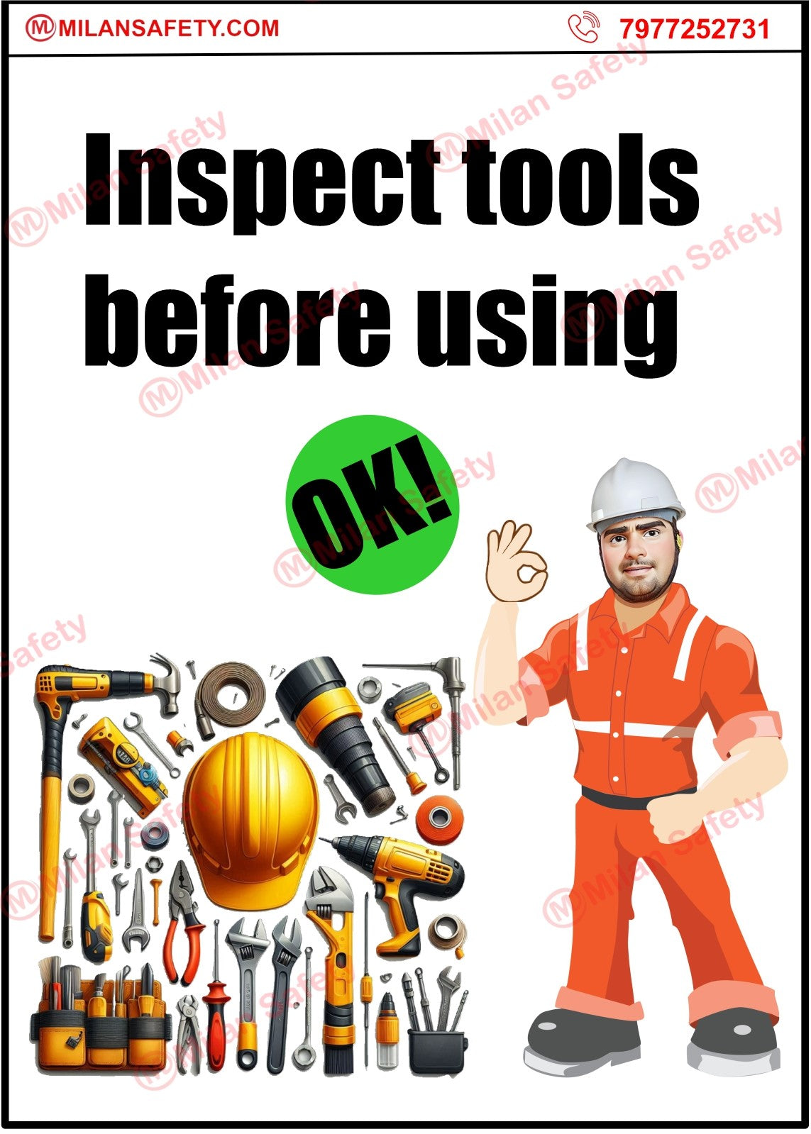 Inspect tools | Safety Posters | Safety signs
