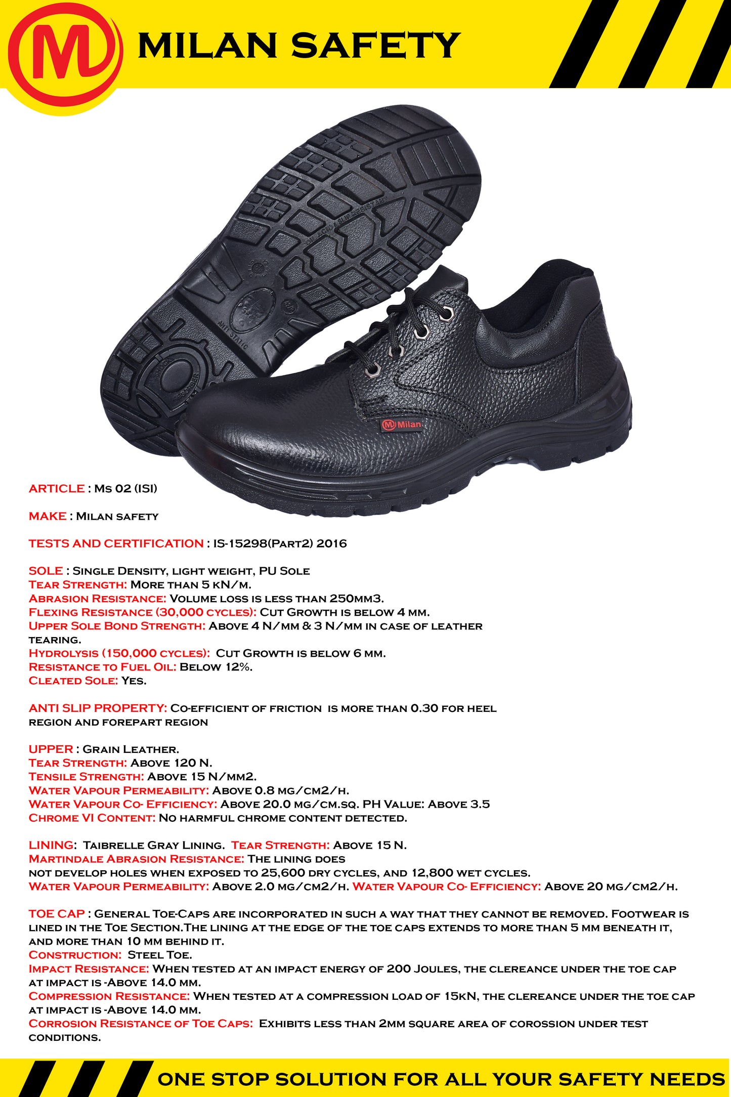 MS-02 Super Lightweight ISI Mark Safety Shoes | Steel Toe | 6-Month Warranty