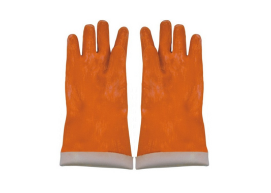Natural Rubber Hand Gloves With Cotton Fabric Line