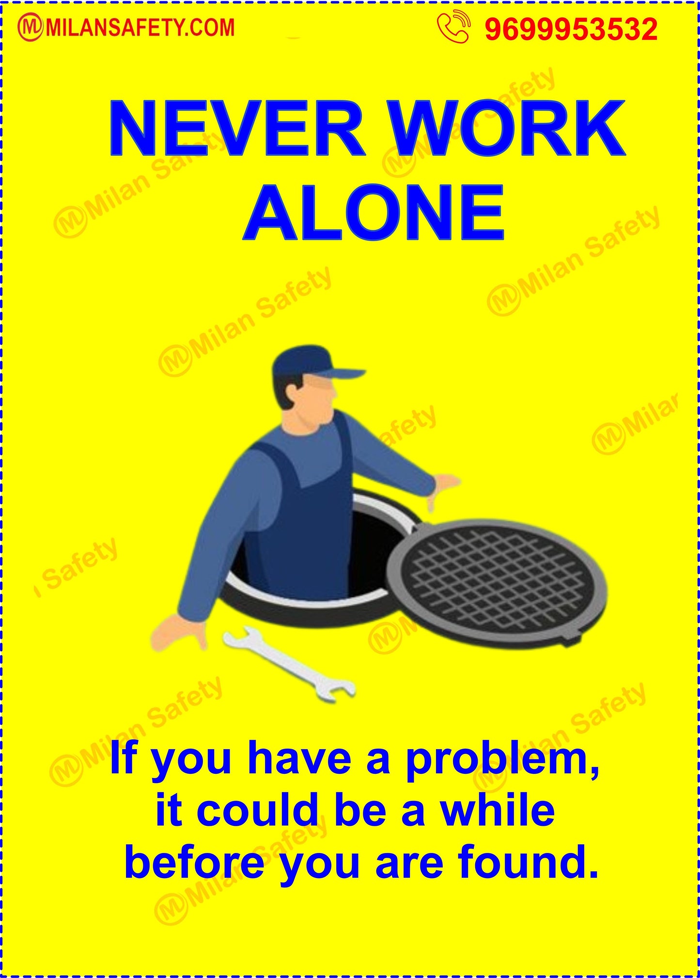 Never work alone | Safety Posters