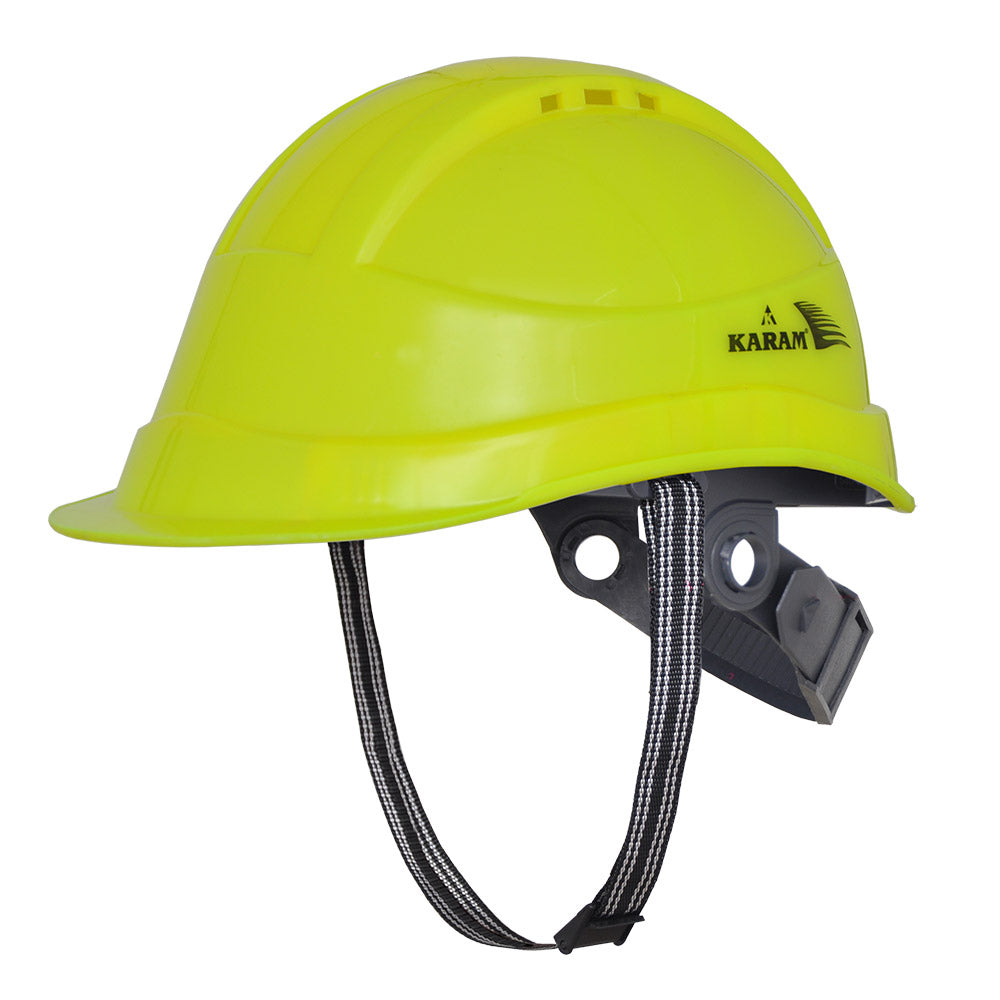 Karam Safety Helmet with protective Peak with Slider type Adjustment and Ventilators