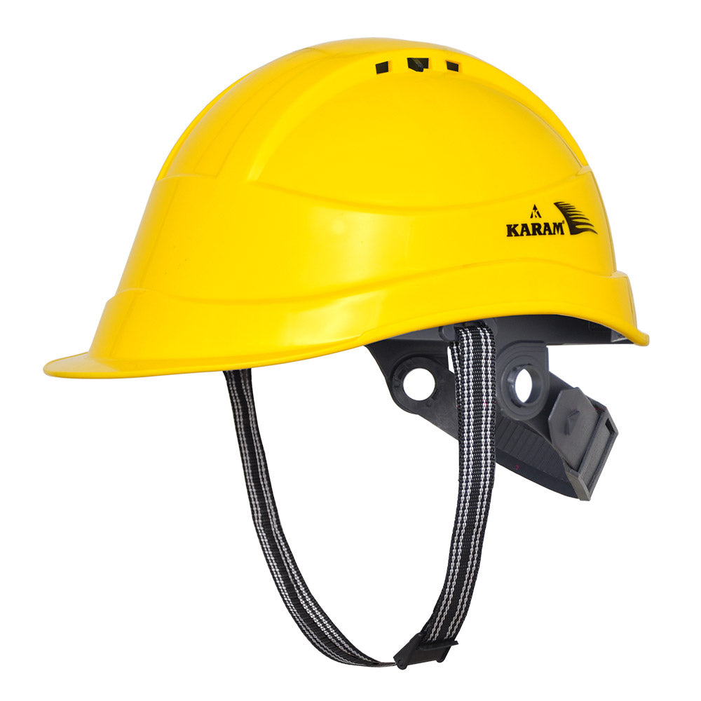 Karam Safety Helmet with protective Peak with Slider type Adjustment and Ventilators