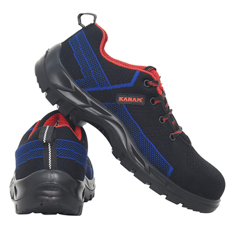 Karam FS204 - Blue, 200J Fiber Toe Cap, Shock Absorbing PU Sole, Heat, Oil & Water Resistant Sporty Safety Shoes