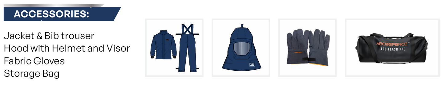 HICARE™ ARCDEFENCE™ 25 Cal/cm² Arc Flash Suit - HRC 2 Double-Layer Inherent FR Protective Kit