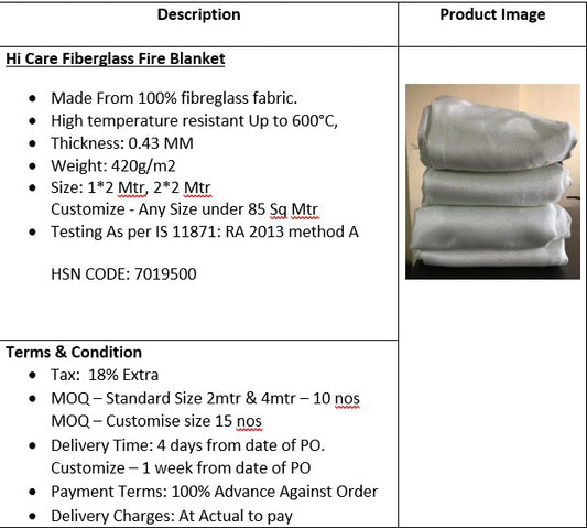 Fiberglass Fire Blanket
