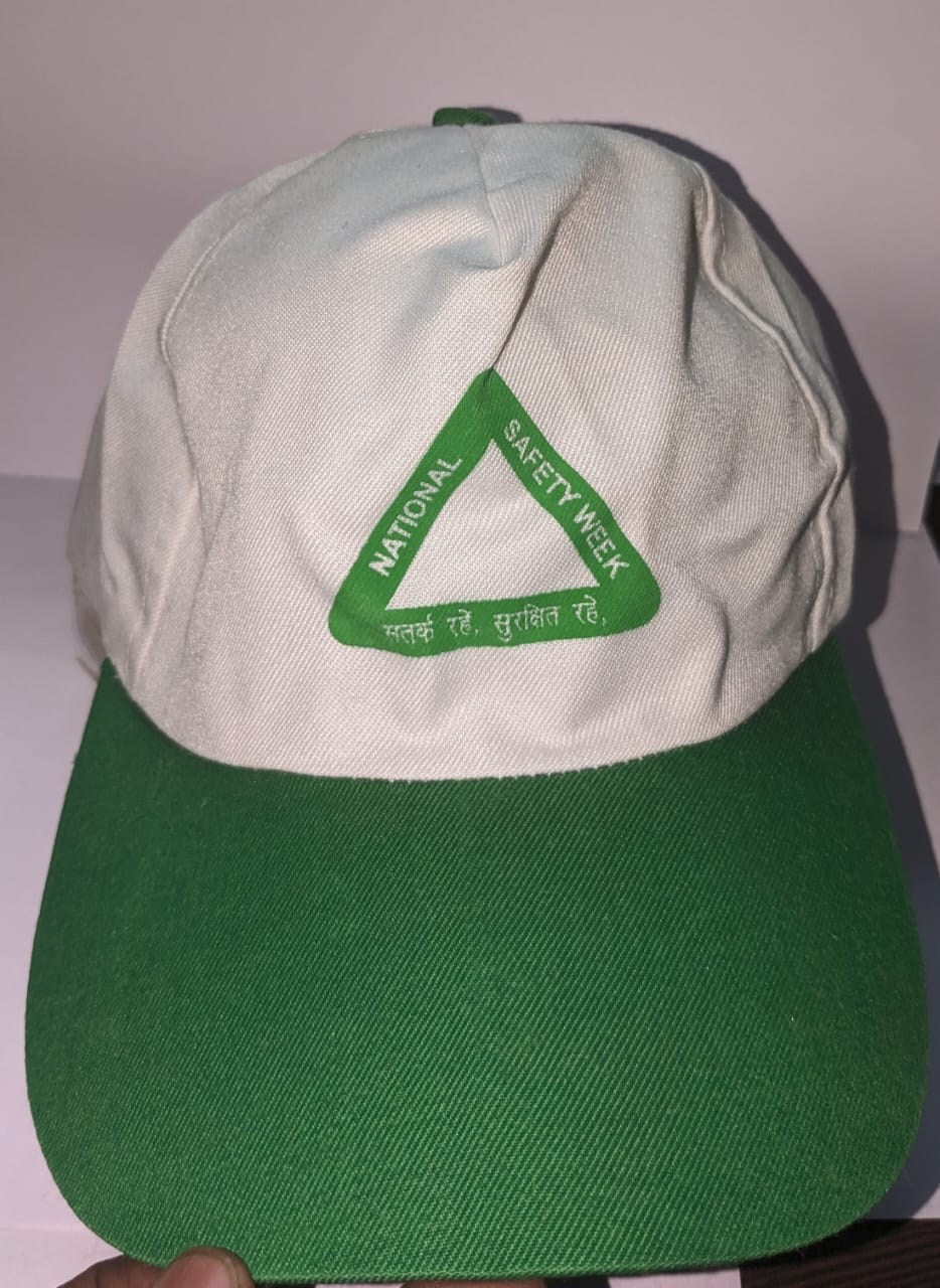 Cotton White National Safety Week Cap – Premium Quality for Industrial Use