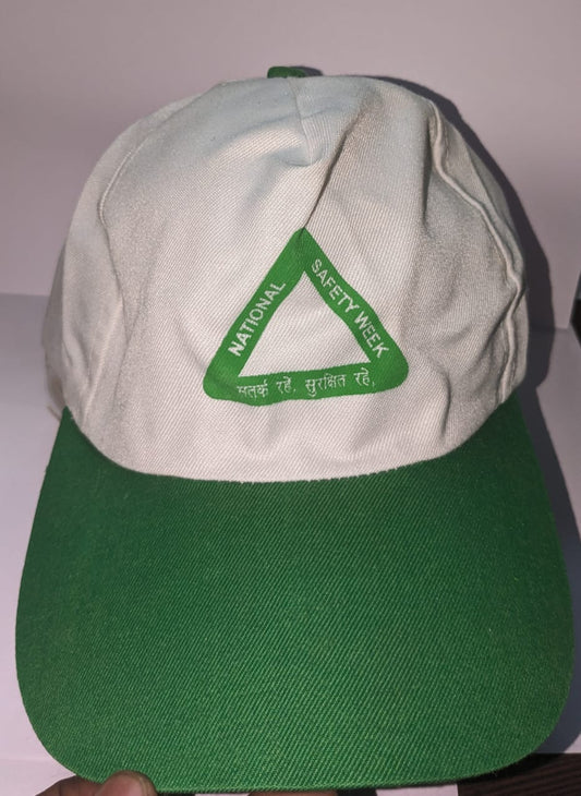 Cotton White National Safety Week Cap – Premium Quality for Industrial Use