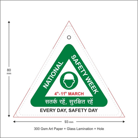 National Safety Week Tag – Triangle Shape (93mm x 80mm)