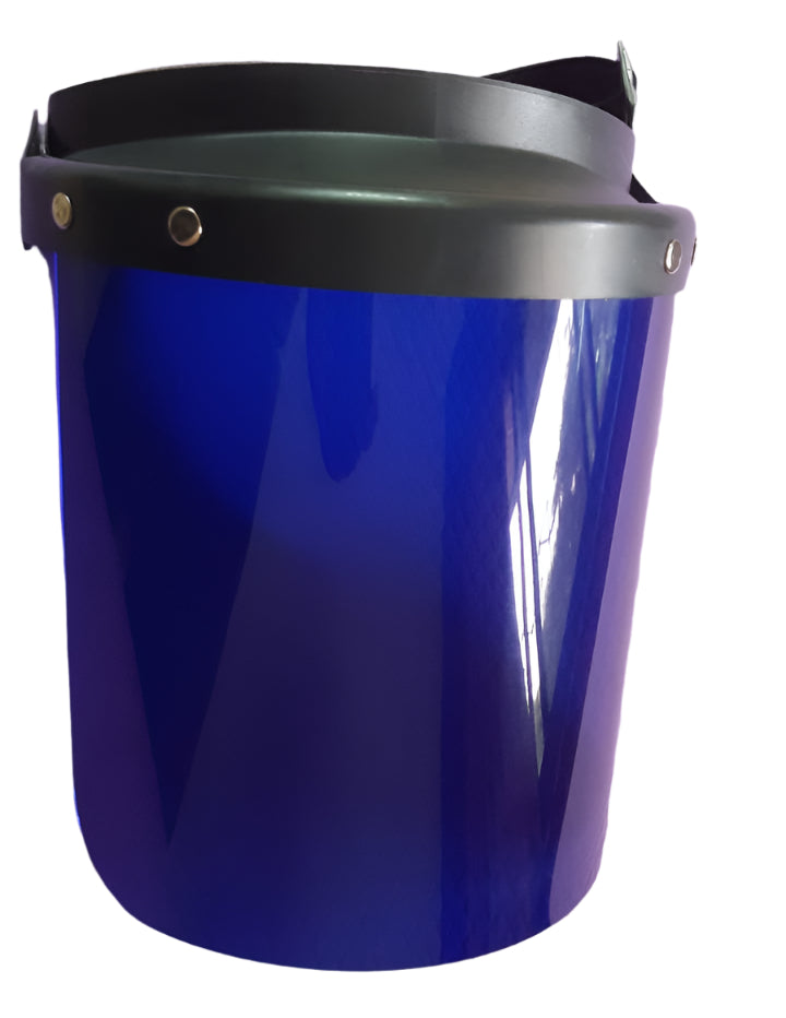 Industrial Movable Face Shield for High-Heat Applications – Cobalt Blue Visor (2mm) & Adjustable Elastic Band