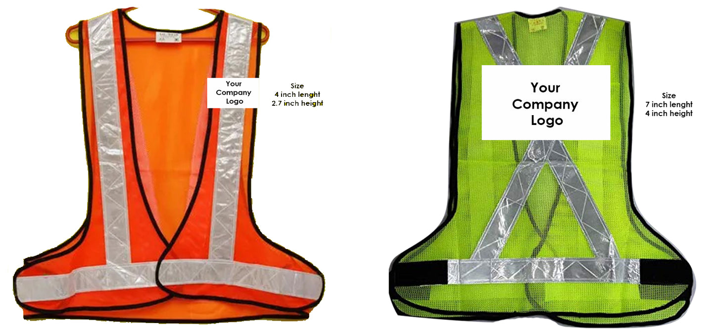 3 Side open safety jacket RJ3: 120 GSM fabric grey tape