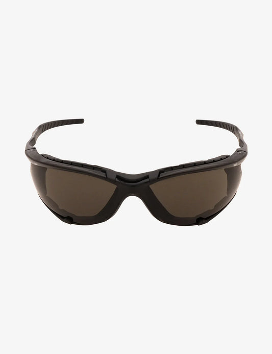 BLACK+DECKER BXPE0513IN Safety Spectacles – Smoked Lens with Padded Gasket, Wrap-Around UV Protection, EN 166 Certified