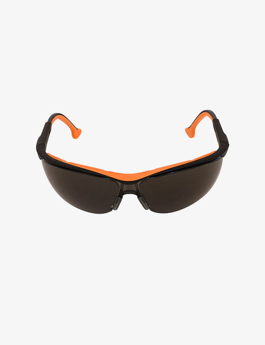 BLACK+DECKER BXPE0514IN Safety Spectacles – Smoke Lens, Stylish Wrap-Around Eye Protection with UV & Scratch Resistance, EN 166 Certified