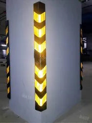 Rubber Corner Guards with Yellow Reflective Stickers