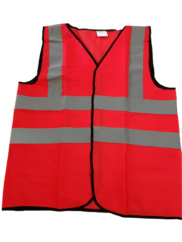Reflective Safety Vest | Safety Jacket RJ4: 120 GSM plain fabric | Grey tape 2 vertical 2 horizontal