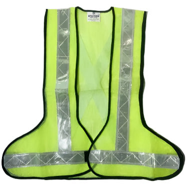 3 Side open safety jacket RJ3: 120 GSM fabric grey tape
