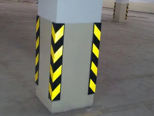 Rubber Corner Guards with Yellow Reflective Stickers
