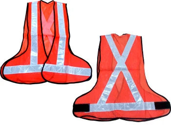 3 Side open safety jacket RJ3: 120 GSM fabric grey tape