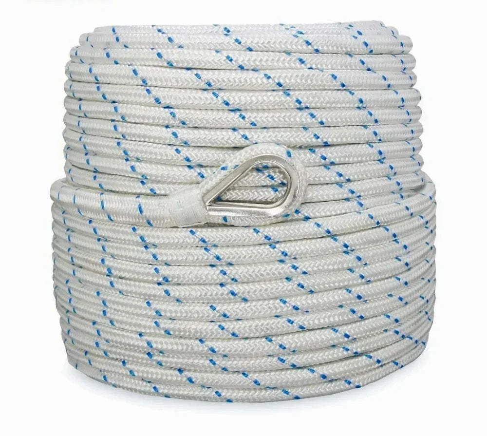 Polyamide Rope (SH18 Hook & End Stop Knob) - High-Strength, CE-Approved | White Polyamide lifeline rope 14mm