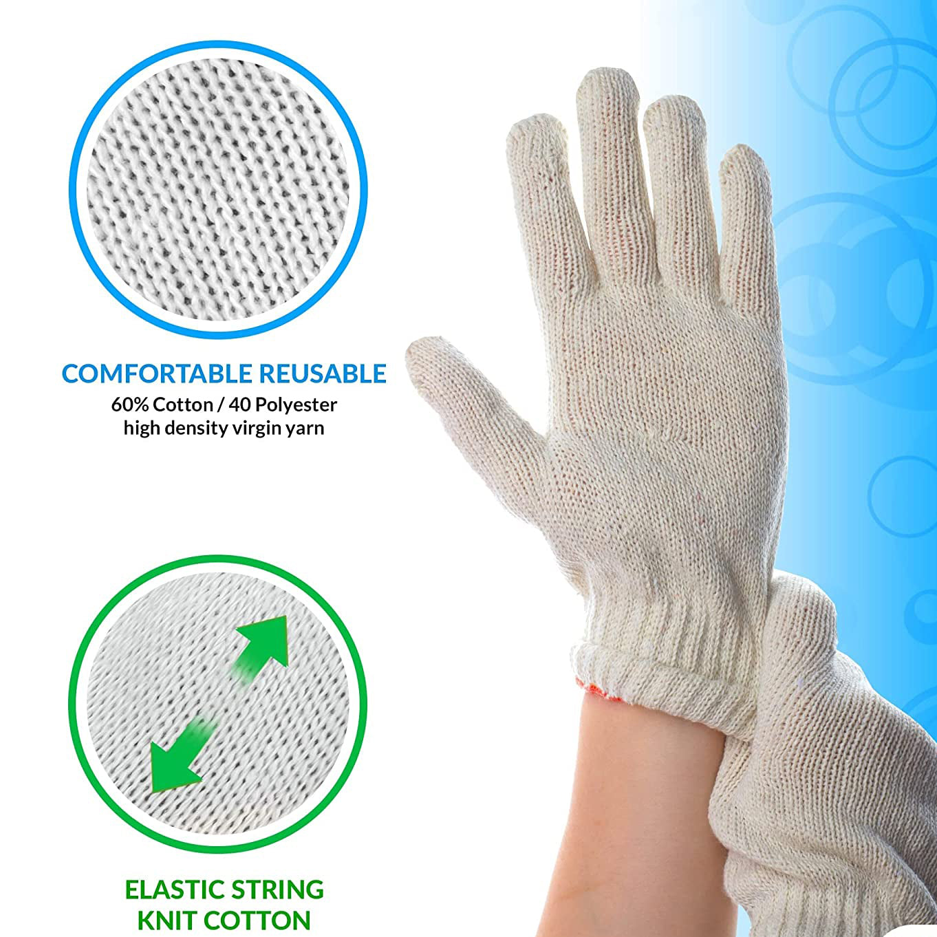 Cotton Hand Gloves 12 piece of 35 Grams