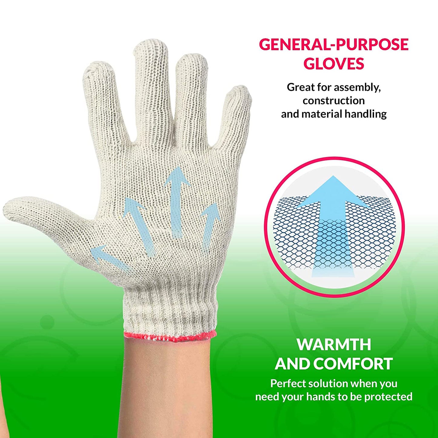 Cotton Hand Gloves 12 piece of 35 Grams
