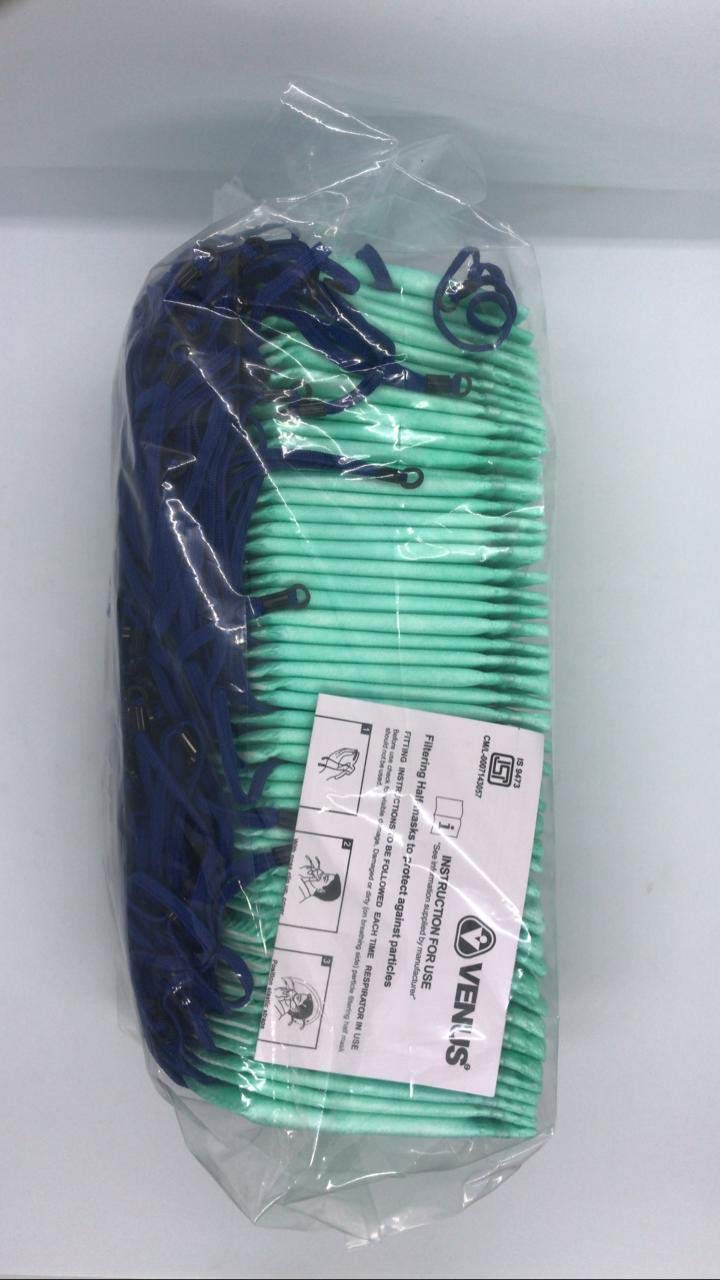 Venus V-4420 FFP2 Category (N95 equivalent) Reusable, Washable and ISI Approved Mask -Pack of 50