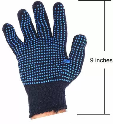 Blue Cotton Knitted Hand Gloves