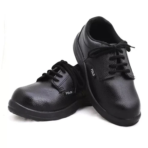 Polo PVC Safety Shoes – Durable Steel Toe Work Footwear with Genuine Leather Upper