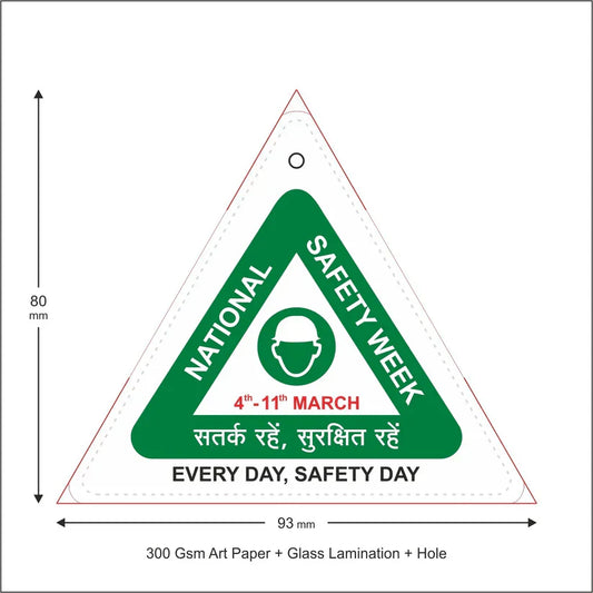 National Safety Week Tag – Triangle Shape (93mm x 80mm)