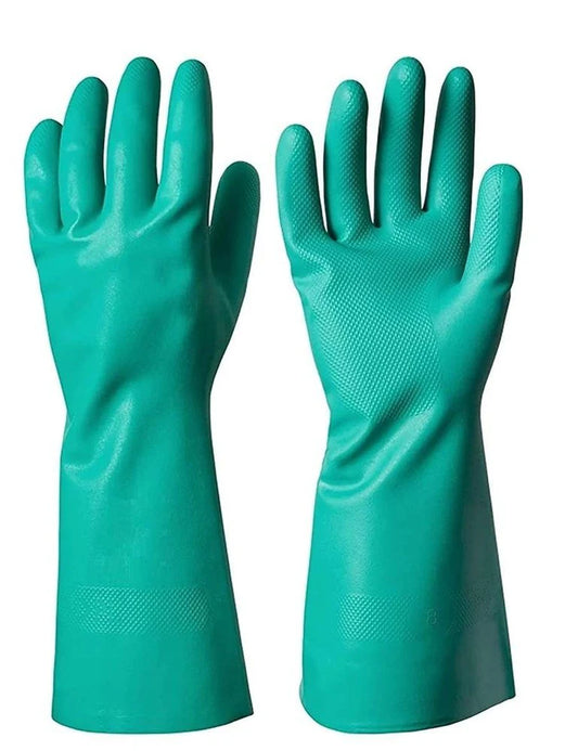 Durable Chemical Protection with JAYCO Nitrile Gloves, Mid Forearm, Green