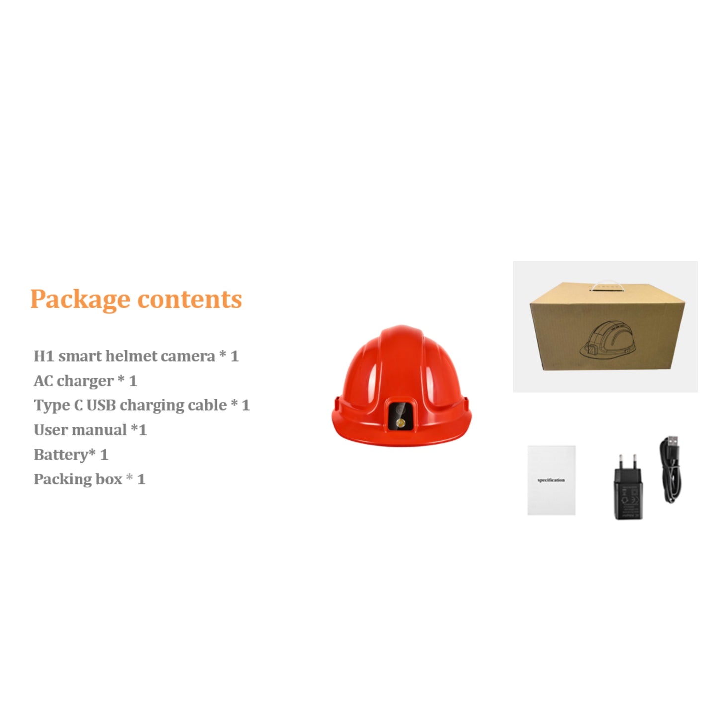 H1 4G Smart Safety Helmet Camera with PTT Radio & Live Video Streaming