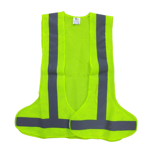 3 Side open safety jacket RJ3: 120 GSM fabric grey tape