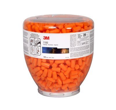3M 391-1100 One Touch 1100 Earplugs Refill (500 Pairs)