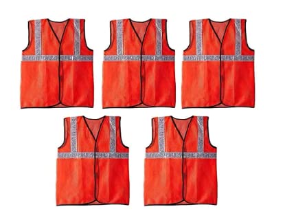 Premium Vector | Realistic orange safety vest protective uniform clothing  for workers high visibility waistcoat