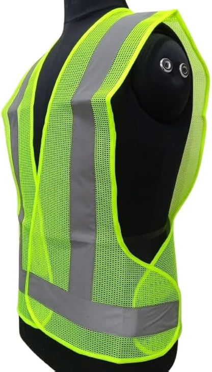 3 Side open safety jacket RJ3: 120 GSM fabric grey tape