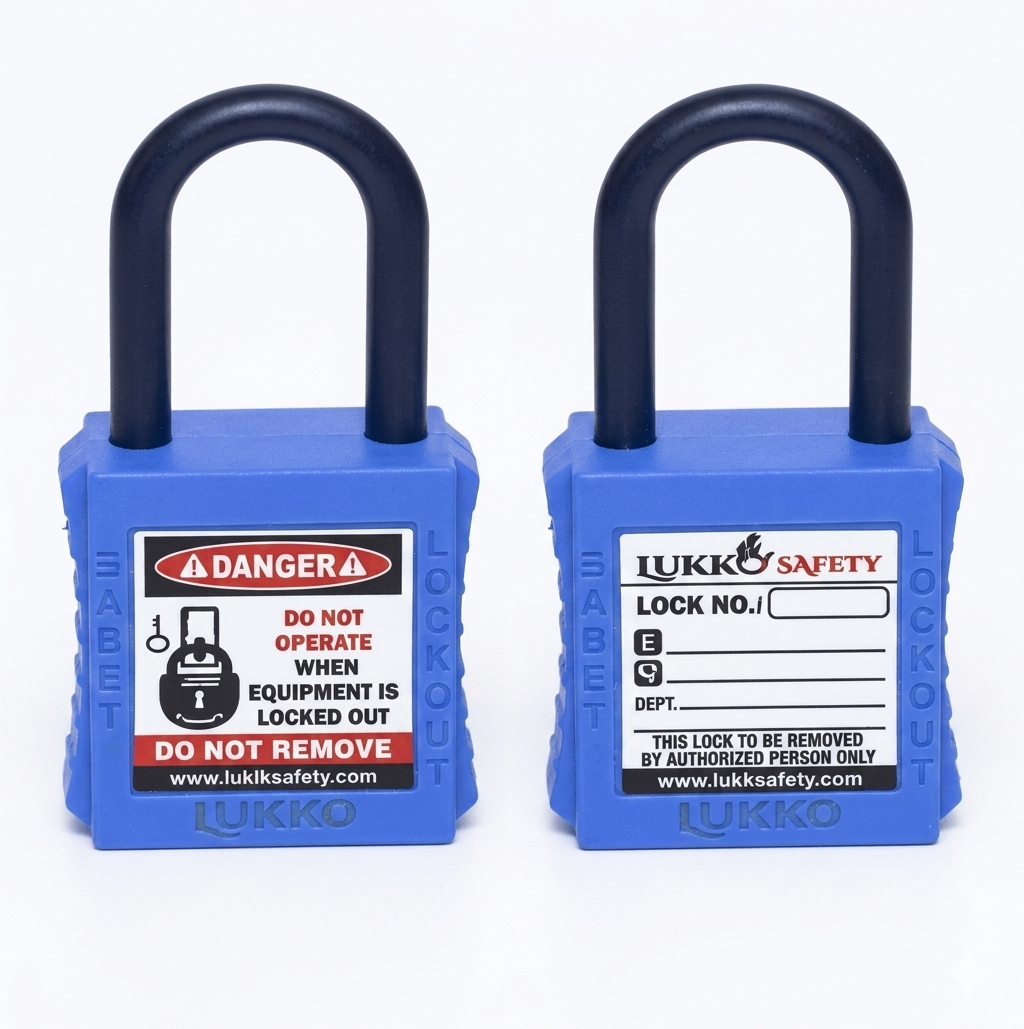 LUKKO LS-LC38 OSHA Safety LOTO Padlock | 38mm Nylon Shackle Different Key Padlock Red,Blue