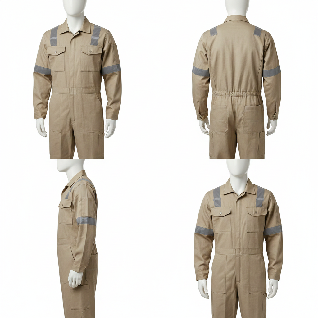 100% Cotton Mill Fabric Safety Coverall MBS006 – 240 GSM Industrial Uniform