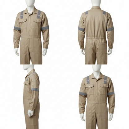 100% Cotton Mill Fabric Safety Coverall MBS006 – 240 GSM Industrial Uniform
