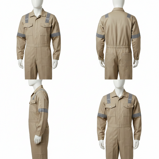 100% Cotton Mill Fabric Safety Coverall MBS006 – 240 GSM Industrial Uniform
