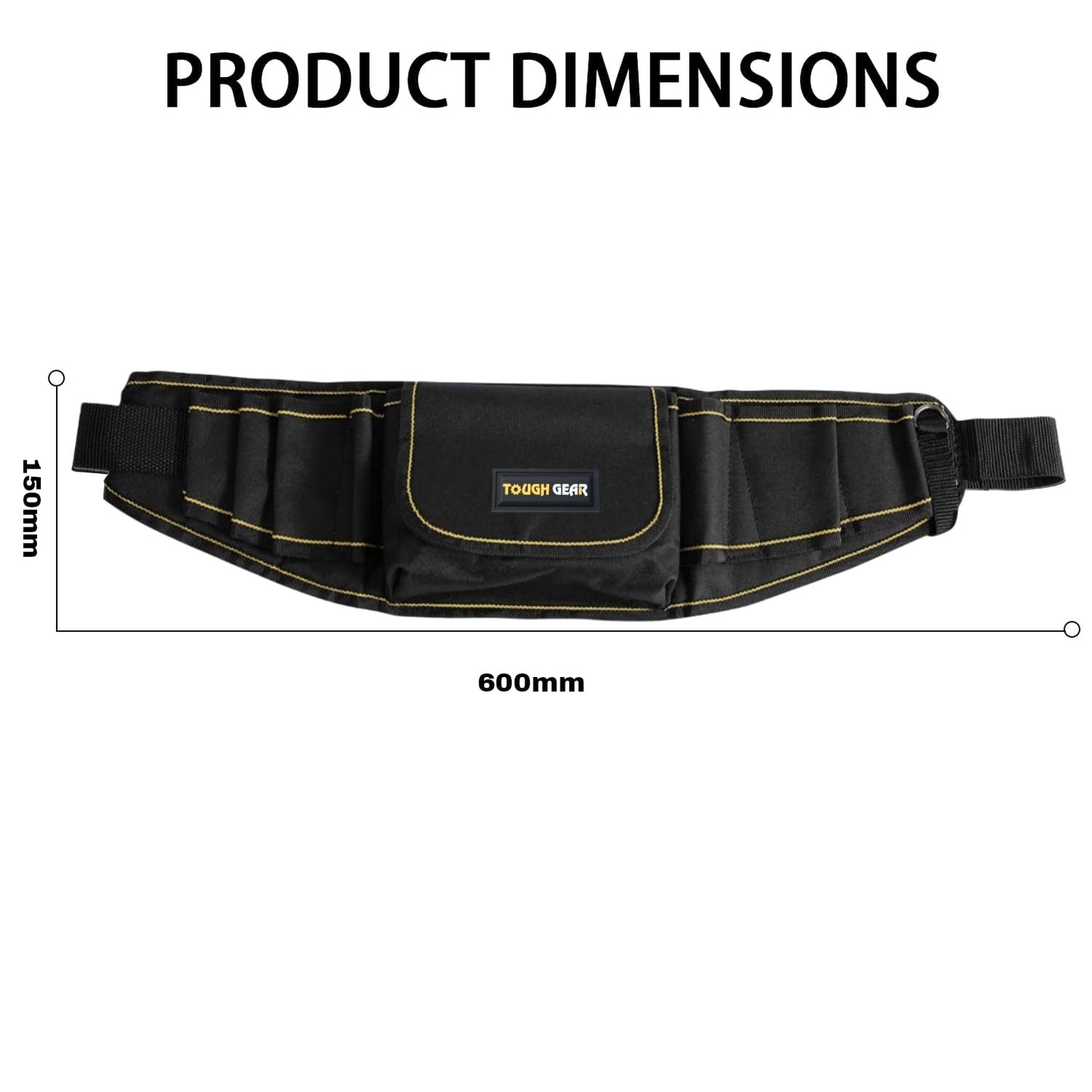 Tough Gear 2.0 Pro Series Tool Belt Pouch – Heavy Duty Multi-Pocket Waist Tool Bag with Adjustable Belt for Electricians & Technicians