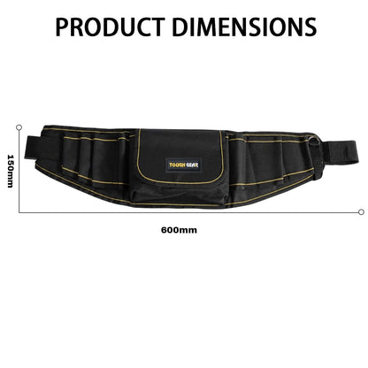 Tough Gear 2.0 Pro Series Tool Belt Pouch – Heavy Duty Multi-Pocket Waist Tool Bag with Adjustable Belt for Electricians & Technicians