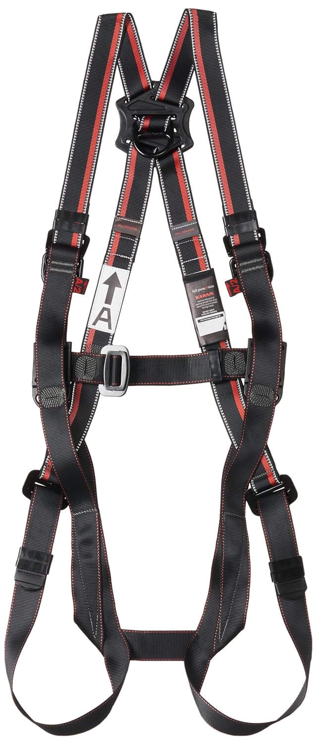 Karam KI01 Karam Full Body Harness Safety Belt with 2 Meter Restraint Twisted Rope Double Lanyard