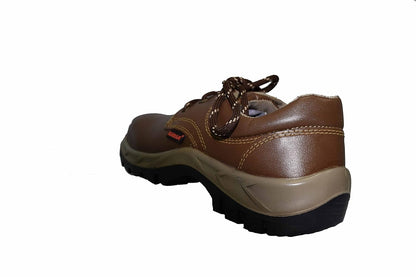 KARAM ISI Marked Leather Safety Shoe | Excellent Grip, Comfort & Slip Resistance | Safety Shoes for Men with Steel Toe | Double Density & PU Sole| Brown | FS61BR(SWDAMN)