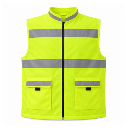Milan Safety MSRJ7 Safety Jacket | Reflective Safety Jacket with Front Zipper & Flap Pockets